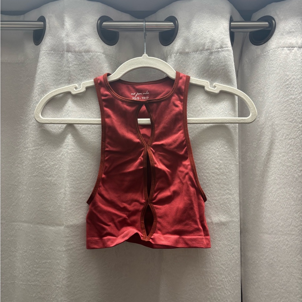 Red Cutt-Out Women's Tank Top
